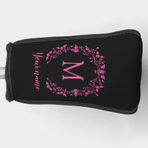 Pink mährenhafte Monogramm auf schwarz