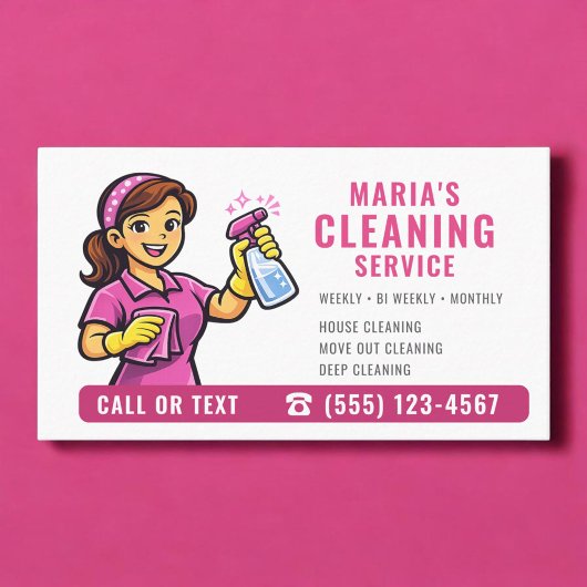 Pink Maid House Cleaning Service Visitenkarte