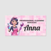 Pink Maid Janitorial Cleaning Service Namensschild (Vorderseite)