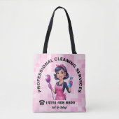 Pink Maid Janitorial Cleaning Service Tasche (Vorderseite)