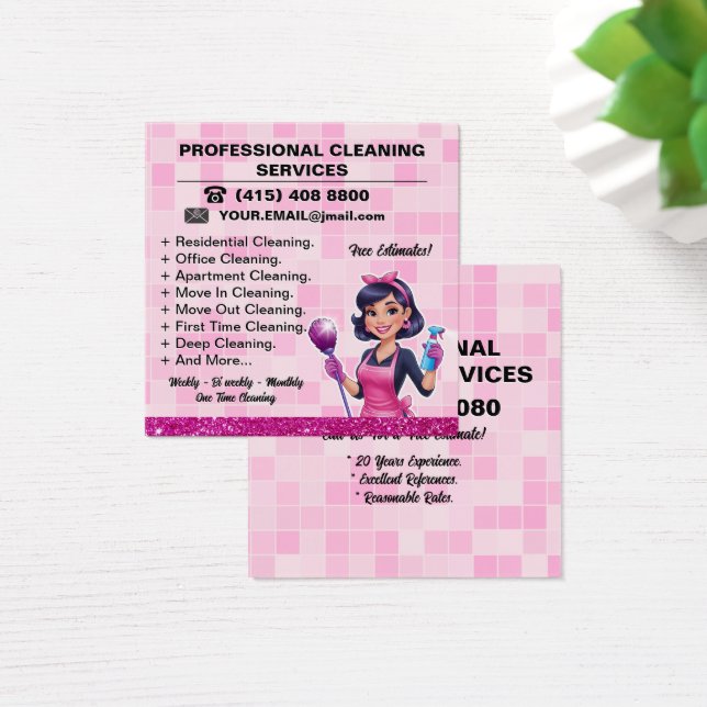 Pink Maid Janitorial Lady House Cleaning Service (Schreibtisch)