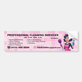 Pink Maid Janitorial Lady House Cleaning Service Autoaufkleber