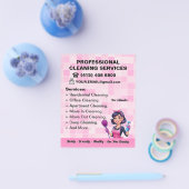 Pink Maid Janitorial Lady House Cleaning Service Flyer (Einzeln)