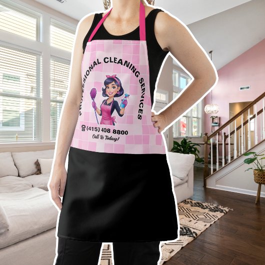 Pink Maid Janitorial Lady House Cleaning Service Schürze