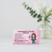 Pink Maid Janitorial Reinigungsservice Visitenkarte (Stehend Vorderseite)