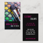 Pink Make up Artist Palette Brush Business Card Visitenkarte (Vorne/Hinten)