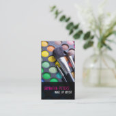 Pink Make up Artist Palette Brush Business Card Visitenkarte (Stehend Vorderseite)