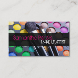 Pink Make up Artist Palette Brush Business Card Visitenkarte