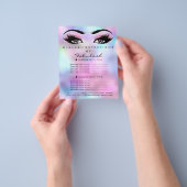 Pink Makeup Beauty Salon Rose Holograph Ombre Flyer (Gruppe)