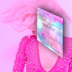 Pink Makeup Beauty Salon Rose Holograph Preisliste Flyer