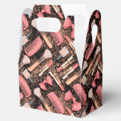 Pink Makeup Cosmetics Pattern Glitter Geschenkschachtel (Geöffnet)