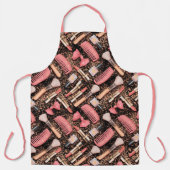 Pink Makeup Cosmetics Pattern Glitter Schürze (Vorderseite)