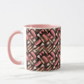 Pink Makeup Cosmetics Pattern Glitter  Tasse (Links)