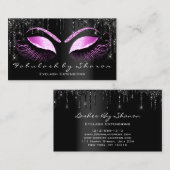 Pink Makeup Eyelash Black Tropfens Beruflich Visitenkarte (Vorne/Hinten)