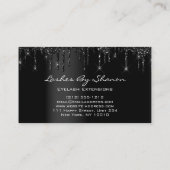 Pink Makeup Eyelash Black Tropfens Beruflich Visitenkarte (Rückseite)