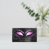 Pink Makeup Eyelash Black Tropfens Beruflich Visitenkarte (Stehend Vorderseite)