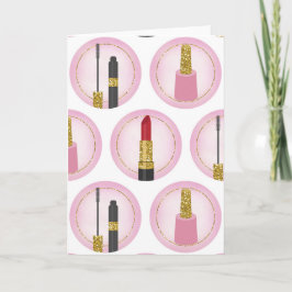 Pink Makeup Kosmetik Muster Kosmetologie Karte