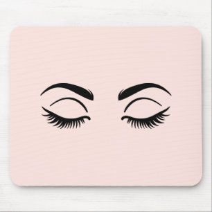 Pink Makeup Lashes & Brows Beauty Mousepad