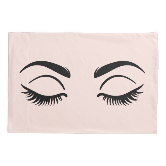 Pink Makeup Lashes und Muskeln Kissenbezug (Rückseite)
