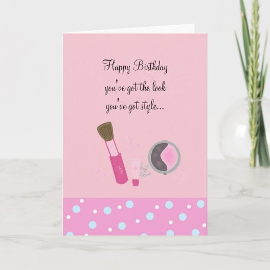 Pink Makeup Sie haben Stil Karte (Vorderseite)