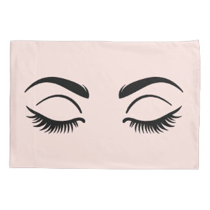 Pink Makeup Wimpern & Augenbrauen Mein Schönheitss Kissenbezug