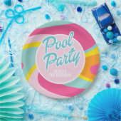 Pink Malibu Beach Palm Pool Party Geburtstag Pappteller (Party)