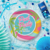 Pink Malibu Poolparty Geburtstag Pappteller (Party)