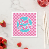 Pink Malibu Poolparty Geburtstag Serviette (Beispiel)
