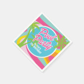 Pink Malibu Poolparty Geburtstag Serviette (Ecke)