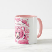 Pink Mama Bear Paw Prints Mothers Day Tasse (VorderseiteRechts)