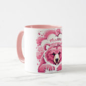 Pink Mama Bear Paw Prints Mothers Day Tasse (Vorderseite Links)