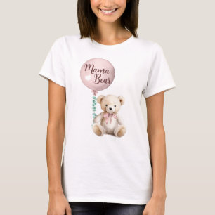 Pink Mama Bear Teddy Baby Dusche T-Shirt
