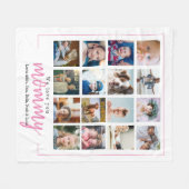 Pink-Mama-Geschenk-Foto-Collage-Skript Fleecedecke (Vorderseite (Horizontal))