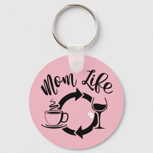 Pink Mama Life Schlüsselanhänger - Kaffeeweinwiede (Vorderseite)