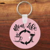 Pink Mama Life Schlüsselanhänger - Kaffeeweinwiede (Vorderseite)