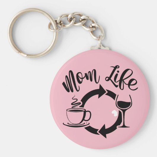 Pink Mama Life Schlüsselanhänger - Kaffeeweinwiede (Vorne)