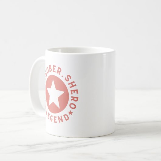 PINK Mama Shero Legend Mutter Geschenk Sobriety Kaffeetasse (Vorderseite Links)