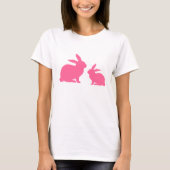 Pink Mama und Baby Bunny T-Shirt (Vorderseite)