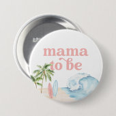 Pink Mama zum Baby an Bord Beach Baby Dusche Button (Vorne & Hinten)