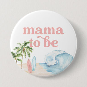 Pink Mama zum Baby an Bord Beach Baby Dusche Button