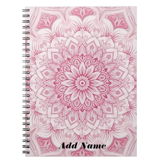 Pink Mandala Arabesque Notizblock (Vorderseite)