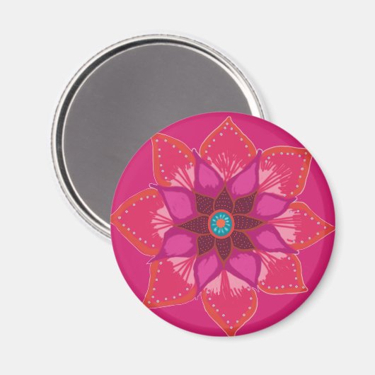 Pink Mandala Blume Art Magnet (Vorderseite/Rückseite)