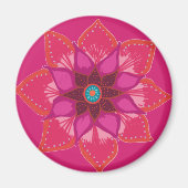 Pink Mandala Blume Art Magnet (Vorne)