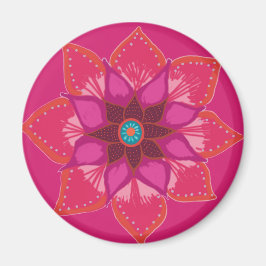 Pink Mandala Blume Art Magnet