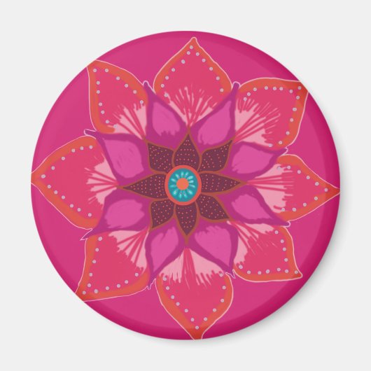 Pink Mandala Blume Art Magnet (Vorne)