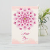 Pink-Mandala-Blume Dankeskarte (Stehend Vorderseite)
