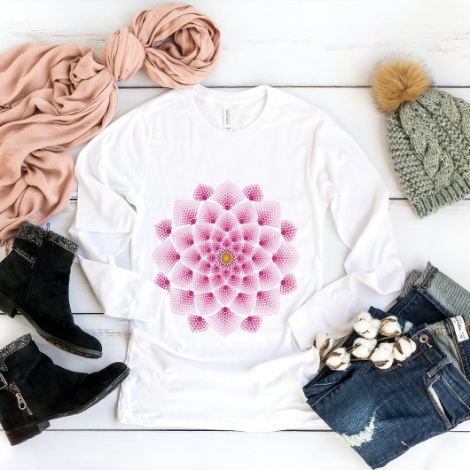 Pink-Mandala-Blume T-Shirt