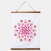 Pink-Mandala-Blume Wandteppich Mit Holzrahmen (Vorderseite)