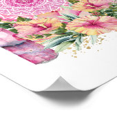 Pink Mandala Crystal Blume Yoga Reiki Wellness-Cen Poster (Ecke)