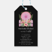 Pink Mandala Crystals Blume Energie Yoga Reiki Wel Geschenkanhänger (Rückseite)